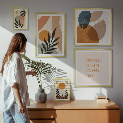 Set di quadri incorniciati Eleganti grafiche astratte di piante