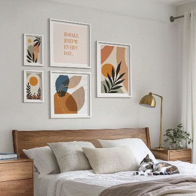 Set di quadri incorniciati Eleganti grafiche astratte di piante
