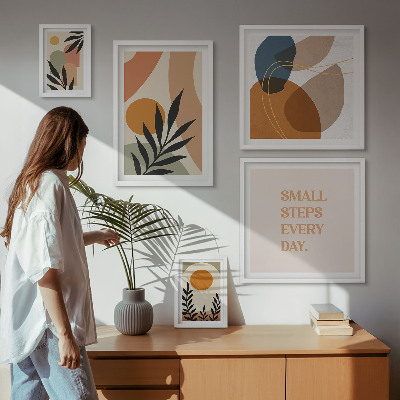 Set di quadri incorniciati Eleganti grafiche astratte di piante