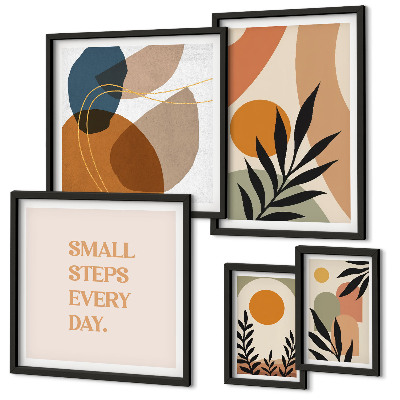 Set di quadri incorniciati Eleganti grafiche astratte di piante