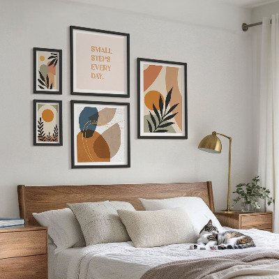 Set di quadri incorniciati Eleganti grafiche astratte di piante