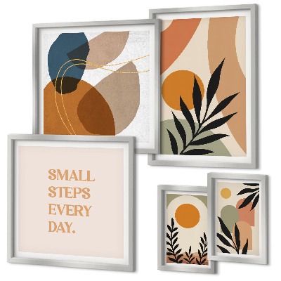 Set di quadri incorniciati Eleganti grafiche astratte di piante