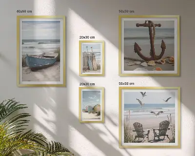 Polittico con cornice atmosfera marittima ispirata al relax della spiaggia