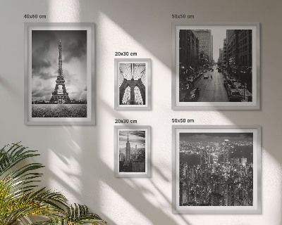 Set di 5 quadri Icone architettoniche in bianco e nero