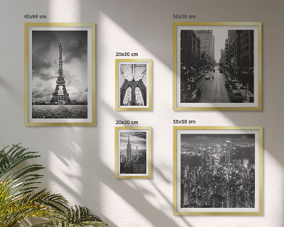 Set di 5 quadri Icone architettoniche in bianco e nero