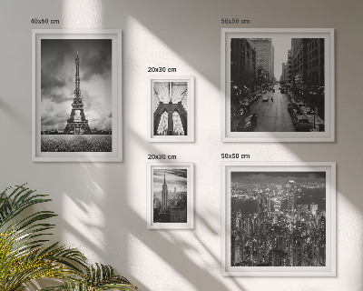 Set di 5 quadri Icone architettoniche in bianco e nero