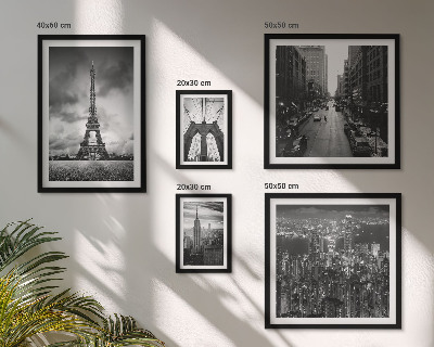 Set di 5 quadri Icone architettoniche in bianco e nero
