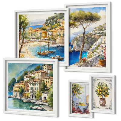 Set di quadri incorniciati Eleganti città di mare