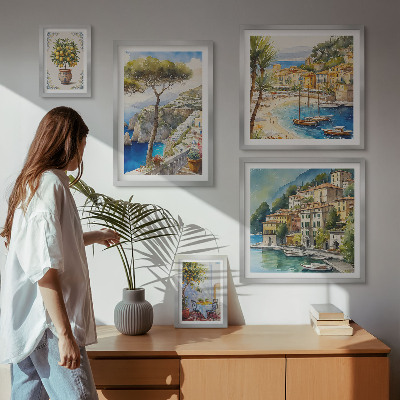 Set di quadri incorniciati Eleganti città di mare