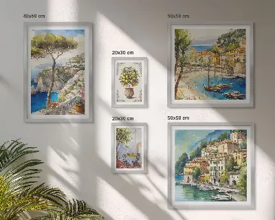 Set di quadri incorniciati motivo eleganti città di mare