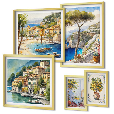 Set di quadri incorniciati Eleganti città di mare