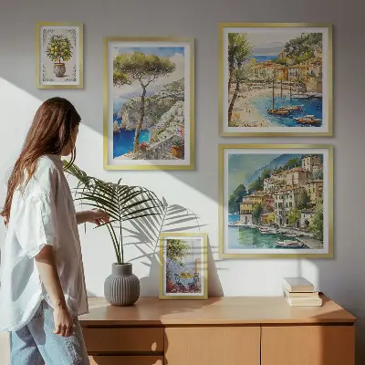 Set di quadri incorniciati motivo eleganti città di mare