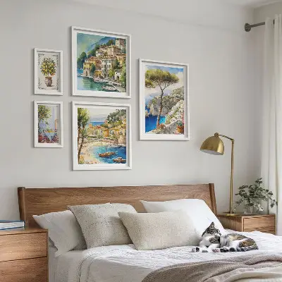 Set di quadri incorniciati motivo eleganti città di mare