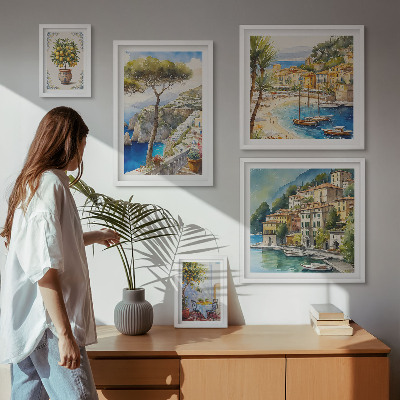 Set di quadri incorniciati Eleganti città di mare