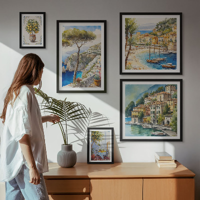 Set di quadri incorniciati Eleganti città di mare