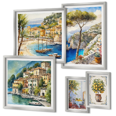 Set di quadri incorniciati Eleganti città di mare