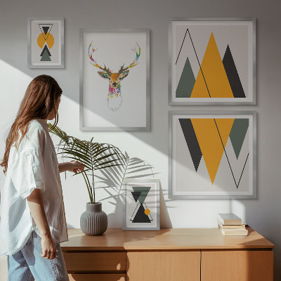 Polittico con cornice Motivi colorati in stile boho