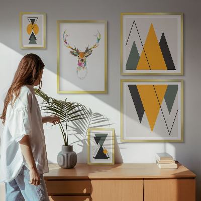 Polittico con cornice Motivi colorati in stile boho