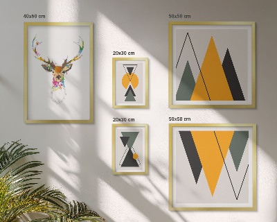 Polittico con cornice Motivi colorati in stile boho