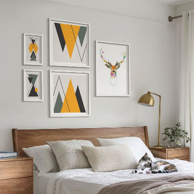 Polittico con cornice Motivi colorati in stile boho