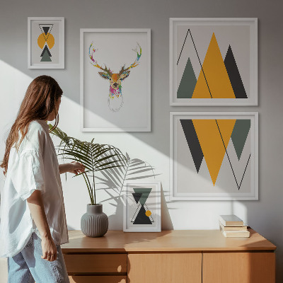 Polittico con cornice Motivi colorati in stile boho