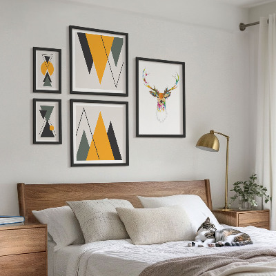Polittico con cornice Motivi colorati in stile boho