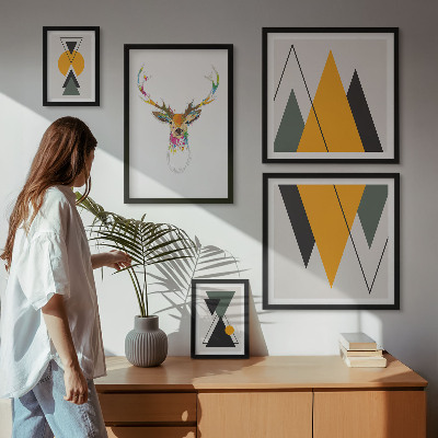 Polittico con cornice Motivi colorati in stile boho