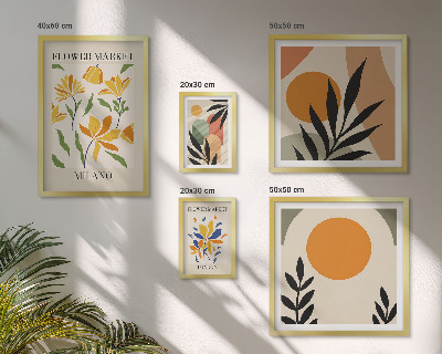 Set di 5 quadri Fiori astratti in stile boho