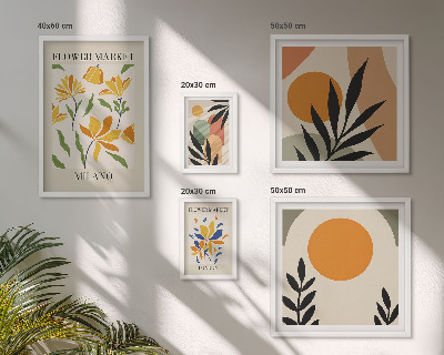 Set di 5 quadri Fiori astratti in stile boho