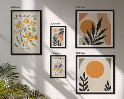 Set di 5 quadri Fiori astratti in stile boho