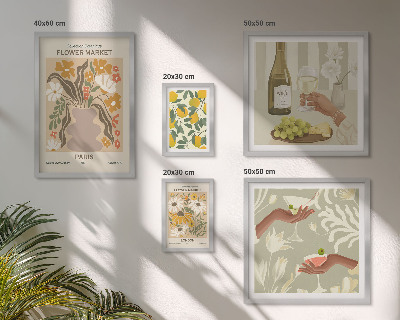 Set di quadri incorniciati Fiori e frutta in stile vintage