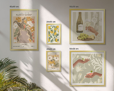 Set di quadri incorniciati Fiori e frutta in stile vintage