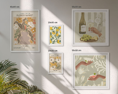 Set di quadri incorniciati Fiori e frutta in stile vintage