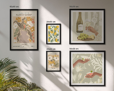Set di quadri incorniciati Fiori e frutta in stile vintage