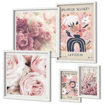Polittico con cornice Decorazioni floreali in stile boho