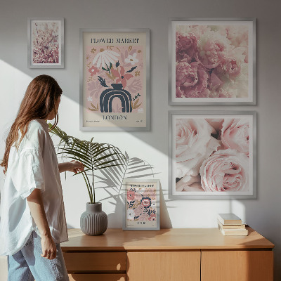 Polittico con cornice Decorazioni floreali in stile boho