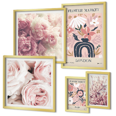 Polittico con cornice Decorazioni floreali in stile boho