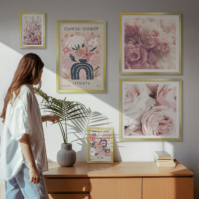 Polittico con cornice Decorazioni floreali in stile boho