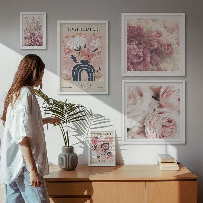 Polittico con cornice Decorazioni floreali in stile boho