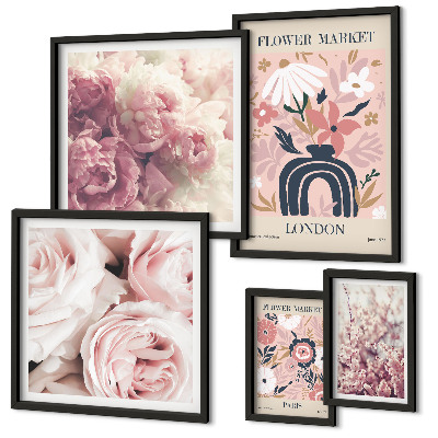 Polittico con cornice Decorazioni floreali in stile boho