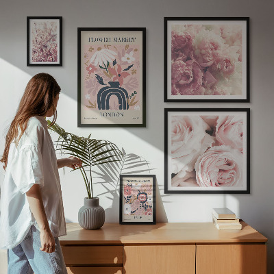 Polittico con cornice Decorazioni floreali in stile boho