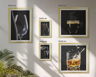 Set di 5 quadri con cocktail in stile bar