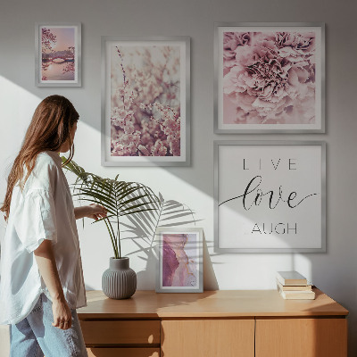 Polittico con cornice Motivi floreali, slogan pastello