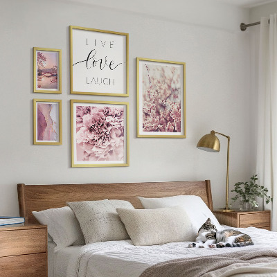 Polittico con cornice Motivi floreali, slogan pastello