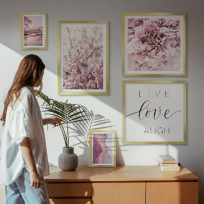 Polittico con cornice Motivi floreali, slogan pastello