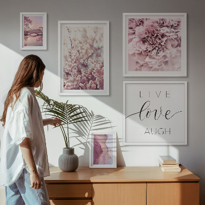 Polittico con cornice Motivi floreali, slogan pastello
