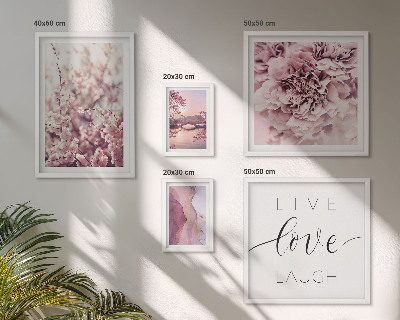 Polittico con cornice Motivi floreali, slogan pastello