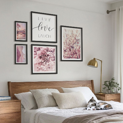 Polittico con cornice Motivi floreali, slogan pastello