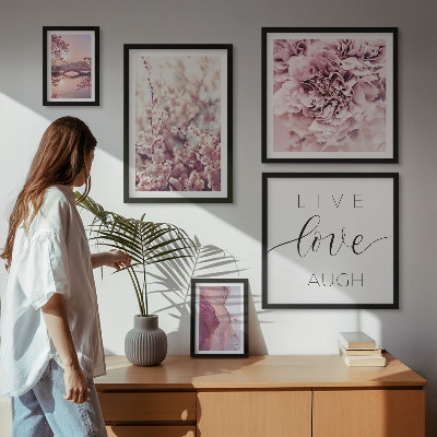 Polittico con cornice Motivi floreali, slogan pastello