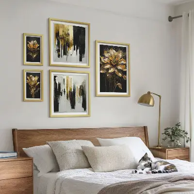 Set di 5 quadri con motivi floreali in stile moderno ed elegante